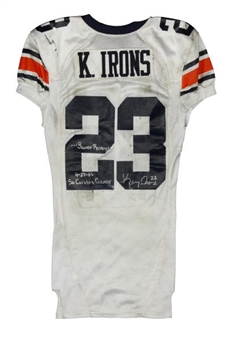 2006 Kenny Irons Game Worn and Signed/Inscribed Auburn Tigers Home Jersey